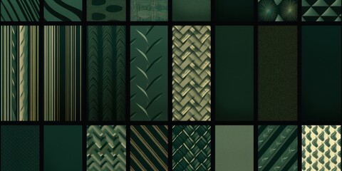 forest green different pattern illustrations