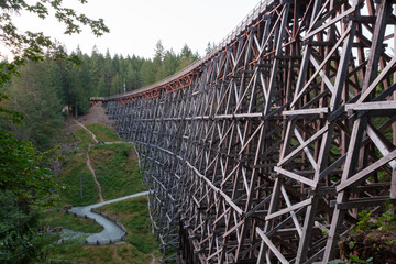 Wooden bridge over the river