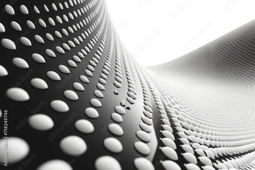 Poster Monochromatic Symphony of Light and Data: Abstract Waves Formed by Dynamic Particles in a Seamless Digital Pattern, Generative AI