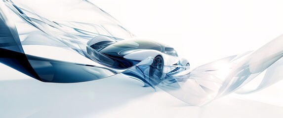 Abstract Image of a Car on a White Background