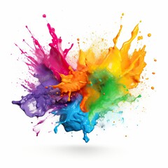 Fototapeta premium Color Splashes for Holi in White Background