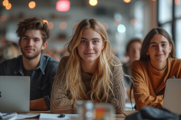 Business people in office at work