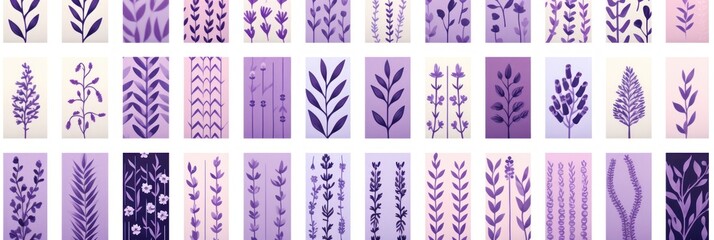 lavender different pattern illustrations of individual different woven fabric pattern