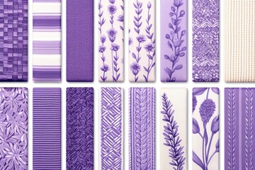 lavender different pattern illustrations of individual different woven fabric pattern