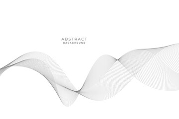 Lines for the background. Black stripes on a white background. Set of wavy lines. Multiple line waves. Creative line art. Grey waves with lines. Vector waves set. Curved wavy line, smooth stripe.