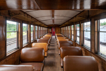 interior of an old train