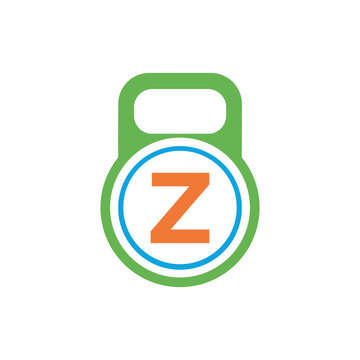Kettlebel Logo combine with letter Z vector template