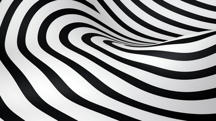 Black and white stripes as abstract waves background	

