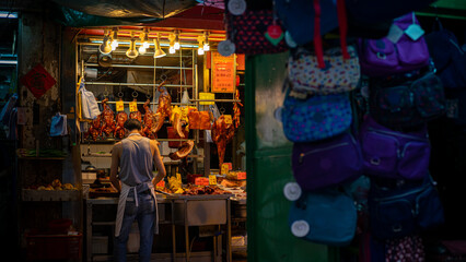 stall at the Hong Kong market - obrazy, fototapety, plakaty