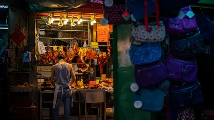 Foto op Plexiglas stall at the Hong Kong market © guillaumedop