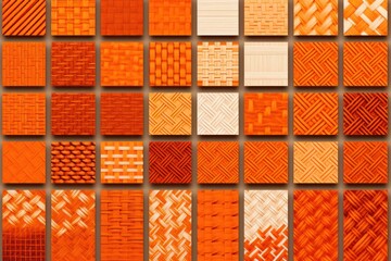 orange different pattern illustrations of individual different woven fabric patterns