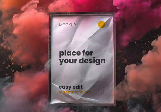 Colorful Explotion Poster Frame Mockup 07