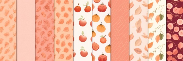 peach different pattern illustrations of individual different woven fabric