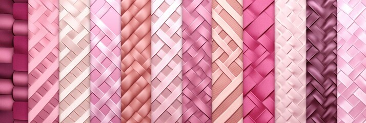 pink different pattern illustrations of individual different woven fabric