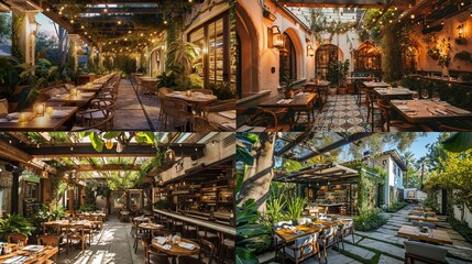 Step into the world of restaurant design, where the exterior is a visual feast, adorned with captivating architecture and a lush backyard oasis, creating a perfect ambiance for dining.