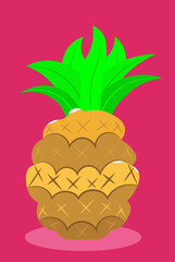 Cute pineapple cartoon vector illustration