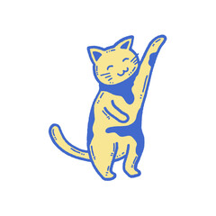 svg happy cat doodle element set