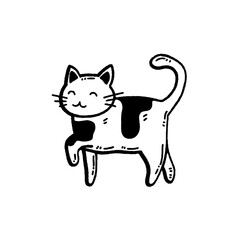 svg happy cat doodle element set