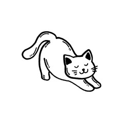 svg happy cat doodle element set