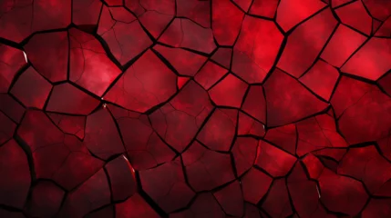 Keuken foto achterwand Glas in lood Morceaux de céramiques, carrelage, pierre de faïences de couleur rouge. Texture, matière, roche. Gros plan. Pour conception et création graphique