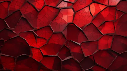 Afwasbaar Fotobehang Glas in lood Morceaux de céramiques, carrelage, pierre de faïences de couleur rouge. Texture, matière, roche. Gros plan. Pour conception et création graphique