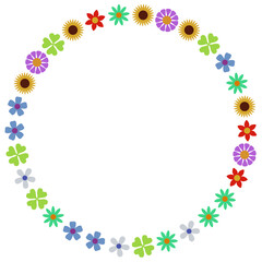 Colorful flower frame background. 3d rendering.	