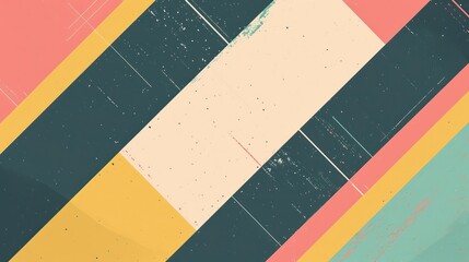 A vintage retro background with a minimalistic geometric design and flat colors