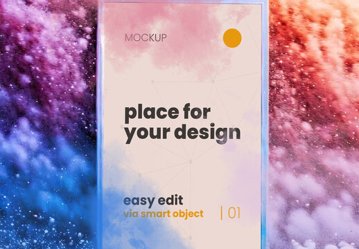 Colorful Explotion Poster Frame Mockup 01
