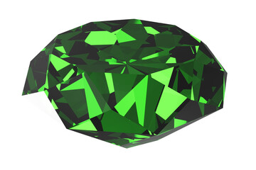 Green Diamond icon. 3d rendering	