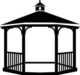 Gazebo Vector icon, summer gazebo vector, Gazebo Icon Logo Vector Symbol. Temple Icon, Gazebo of pergola vector black icon. used for web design ,mobile apps, isolated on transparent background.