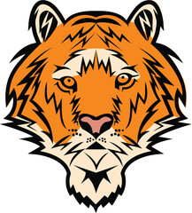 stylized tiger face vector illustration