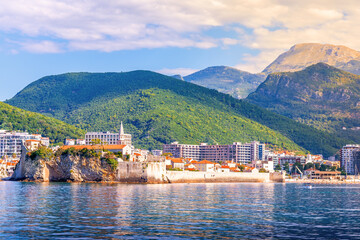Panoramic image of the Adriatic Sea coast. Beautiful landscapes of Montenegro