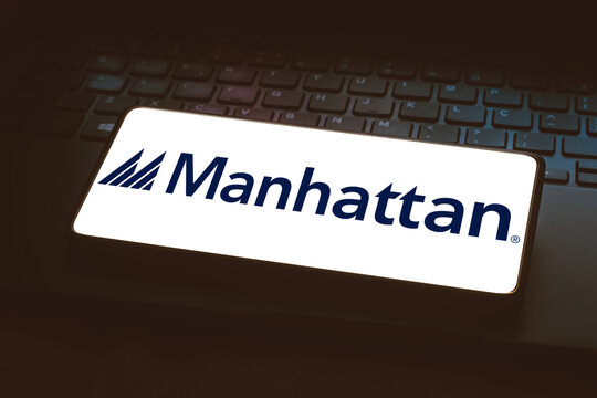 January 24, 2024, Brazil. In this photo illustration, the Manhattan Associates logo is displayed on a smartphone screen.
