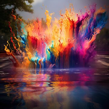 Splashes of paint for Holi in nature
