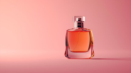 Mock up of minimal elegant perfume bottle. Stylish perfumeries banner. Generative Ai