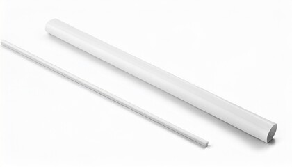 paper drinking straw and the same straw in a white individual packaging on white background
