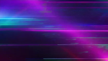 Foto op Aluminium abstract purple green and pink background with interlaced digital distorted motion glitch effect futuristic cyberpunk design retro futurism webpunk rave 80s 90s aesthetic techno neon colors © Raymond
