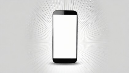 flat rays smartphone mockup blank screen mobile phone isolated with clipping path on background
