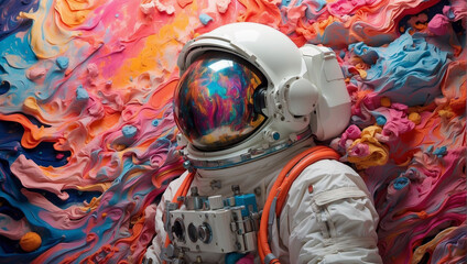 An astronaut is alone in a world of LSD