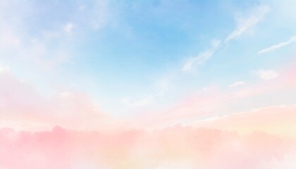 watercolor pastel pink with tranquil sky blue