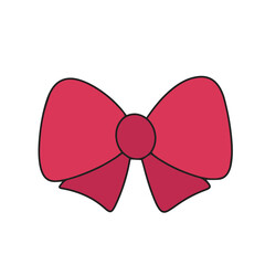 Doodle bow isolated on white background. Hand drawn vector art