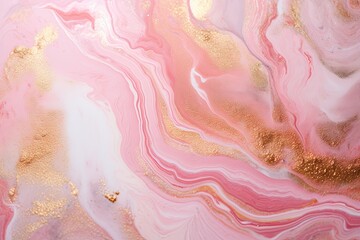 Abstract watercolor pink marble alcohol ink texture and luxury realistic gold glitter background