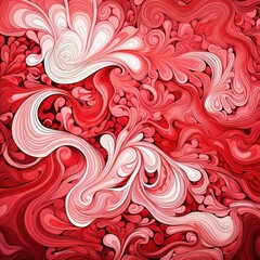 Organic patterns, Coral reefs patterns, white and crimson, vector image