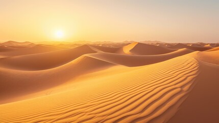 Fototapeta na wymiar Serene Desert Dunes at Sunset