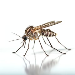 a mosquito, studio light , isolated on white background