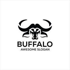 vector buffalo simple mascot logo design vector illustration