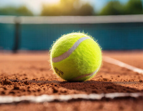 BOLA DE TENIS EM QUADRA DE SAIBRO