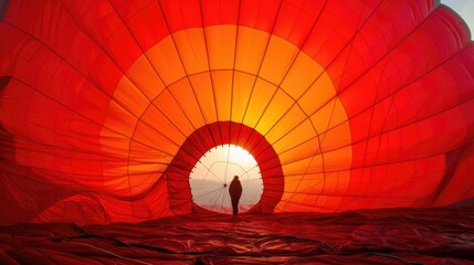 Obraz premium Inside the Glow of a Hot Air Balloon