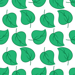 Seamless background of hand-painted leaves. Texture for printing on fabric, wallpaper, posters, website design.