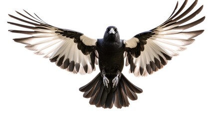Naklejka premium Magnificent Bird in Flight Isolated on White Background